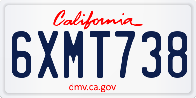 CA license plate 6XMT738