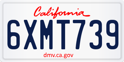 CA license plate 6XMT739