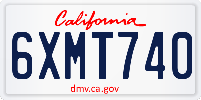 CA license plate 6XMT740