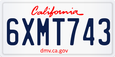 CA license plate 6XMT743