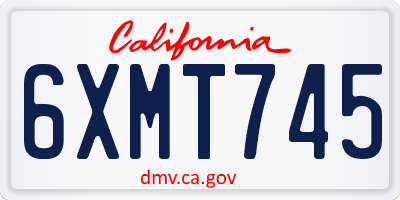 CA license plate 6XMT745