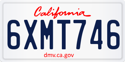 CA license plate 6XMT746
