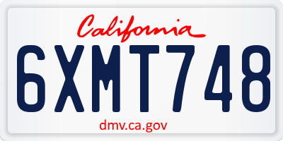 CA license plate 6XMT748