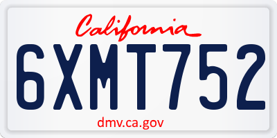 CA license plate 6XMT752