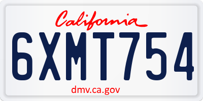 CA license plate 6XMT754