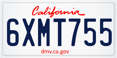 CA license plate 6XMT755