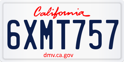 CA license plate 6XMT757