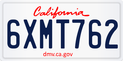 CA license plate 6XMT762