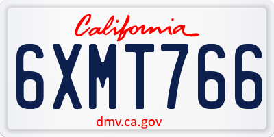 CA license plate 6XMT766