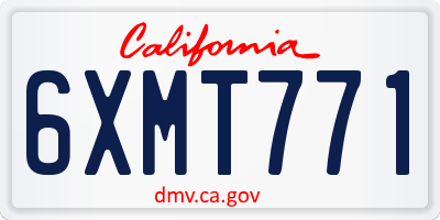 CA license plate 6XMT771