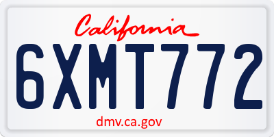 CA license plate 6XMT772