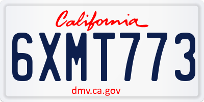 CA license plate 6XMT773