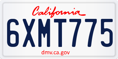 CA license plate 6XMT775