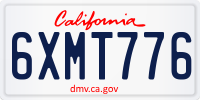 CA license plate 6XMT776