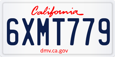 CA license plate 6XMT779
