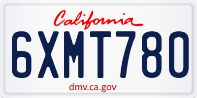 CA license plate 6XMT780