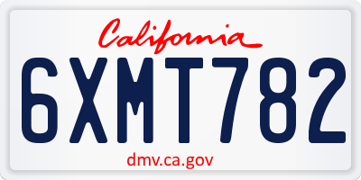CA license plate 6XMT782