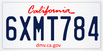 CA license plate 6XMT784