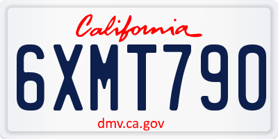 CA license plate 6XMT790