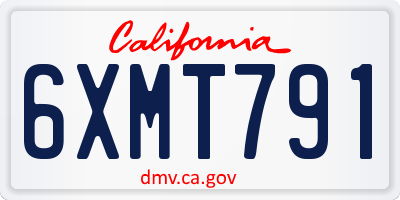 CA license plate 6XMT791