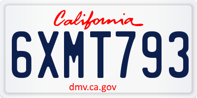 CA license plate 6XMT793