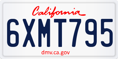 CA license plate 6XMT795