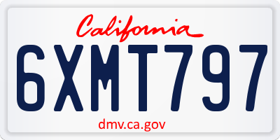 CA license plate 6XMT797