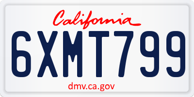 CA license plate 6XMT799