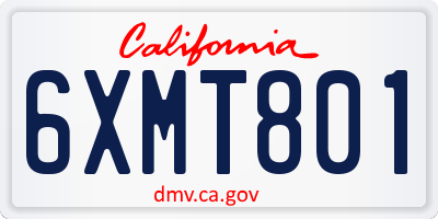 CA license plate 6XMT801