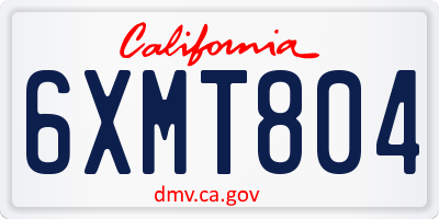 CA license plate 6XMT804