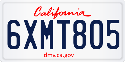 CA license plate 6XMT805