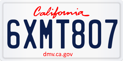 CA license plate 6XMT807