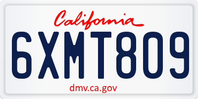 CA license plate 6XMT809