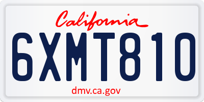 CA license plate 6XMT810