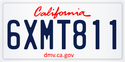 CA license plate 6XMT811