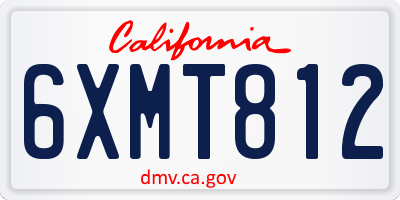 CA license plate 6XMT812