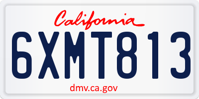 CA license plate 6XMT813