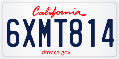 CA license plate 6XMT814