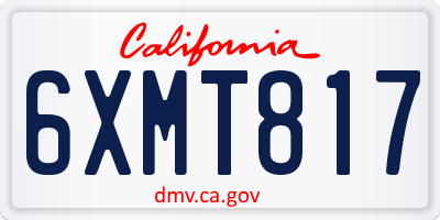 CA license plate 6XMT817