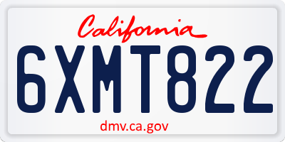 CA license plate 6XMT822