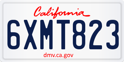 CA license plate 6XMT823