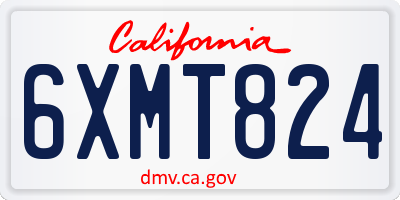 CA license plate 6XMT824