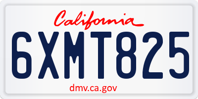 CA license plate 6XMT825