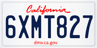 CA license plate 6XMT827