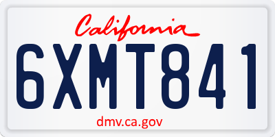 CA license plate 6XMT841
