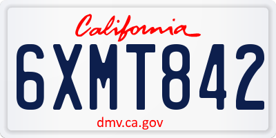 CA license plate 6XMT842