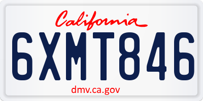 CA license plate 6XMT846