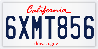 CA license plate 6XMT856