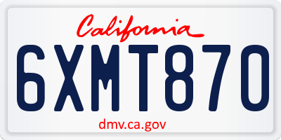 CA license plate 6XMT870
