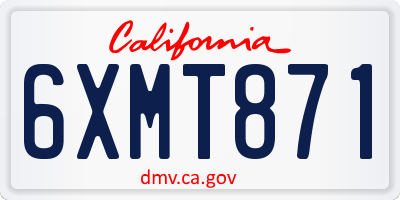 CA license plate 6XMT871